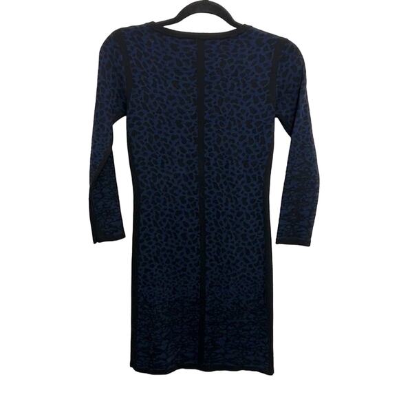 Velvet Black and Blue Animal Print Dress petite extra small - Picture 5 of 5